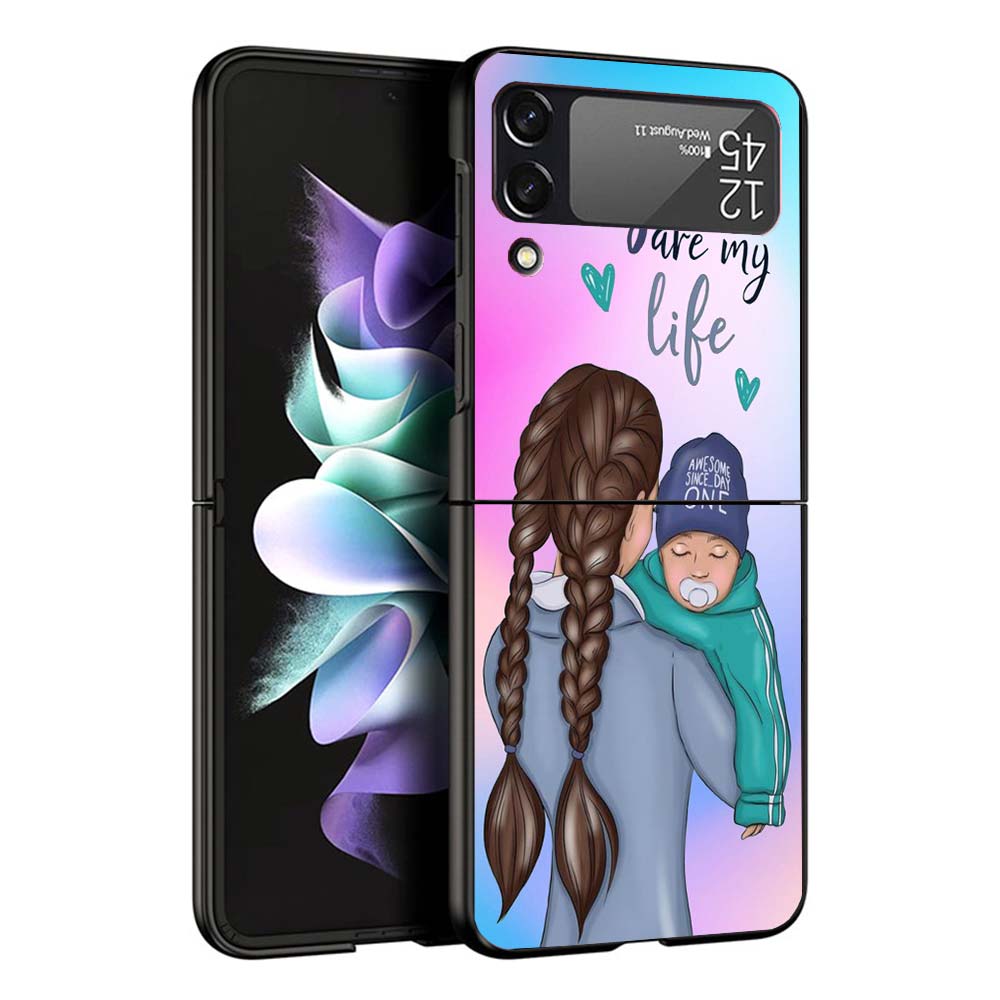 Woman Fashion Girl Super Mom Baby Phone Case For Samsung Galaxy Z Flip7 Flip6 5G Flip5 Flip4 Flip3 ZFlip 7 6 3 4 5 Shockproof Ba