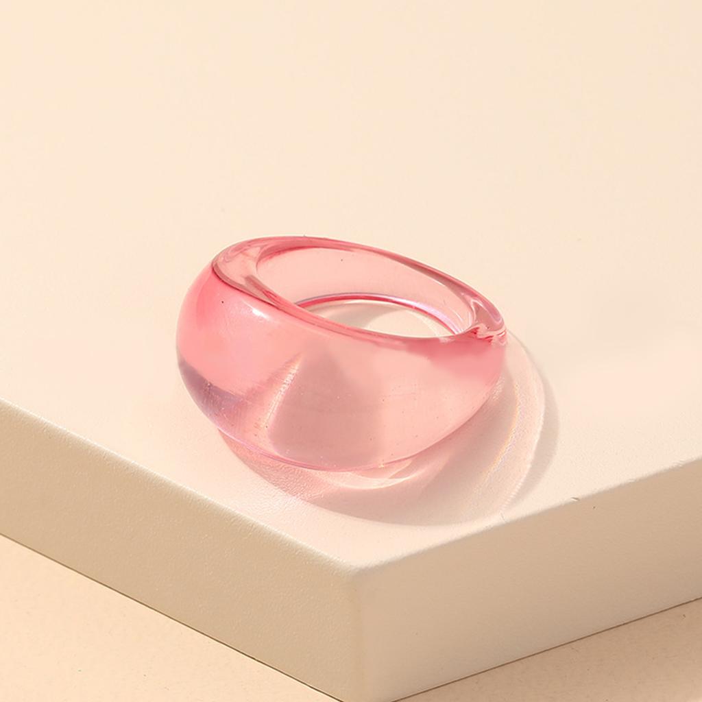 Neue Koreanische Bunte Acrylringe Vintage Runde Ringe Für Damen Großer Kpop Fingerring Für Mädchen Punk Harzring Modeschmuck