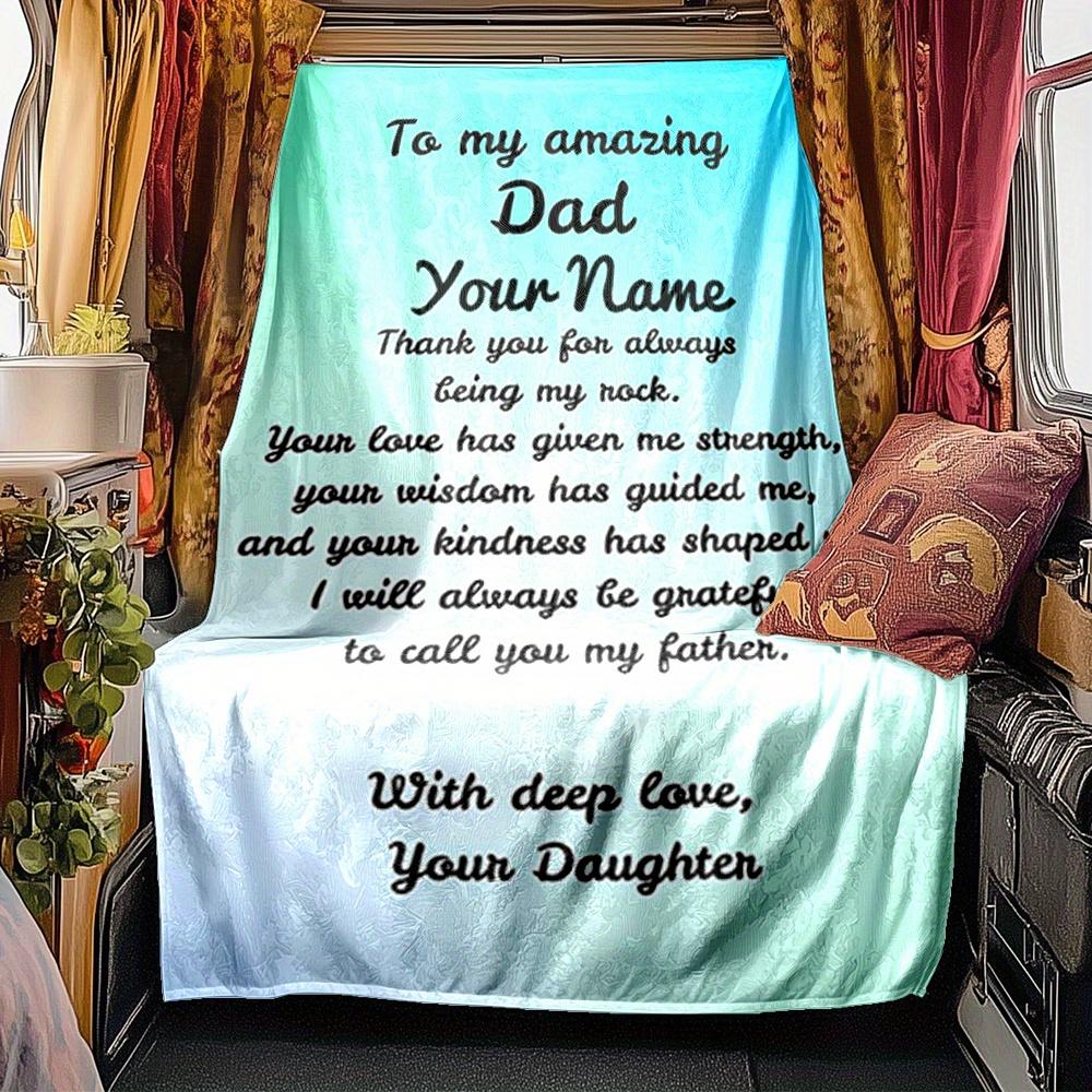 Dad'S Love Blanket Personalized Name Soft Comfortable Stylish Blanket Car Blanket Perfect For Travel Camping Outdoor Home Suitable For All Seasons