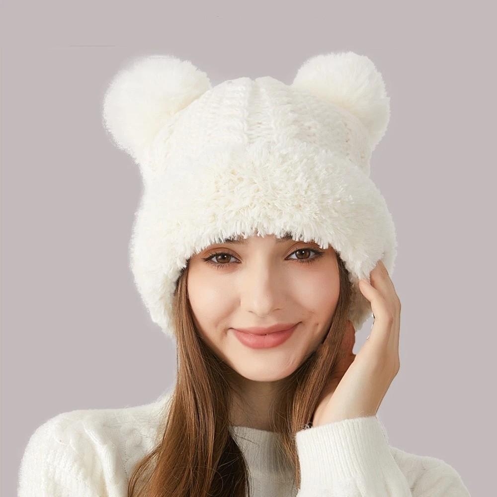 Thickened Knitted Hat Windproof Knitted Plush Hat Fashion Ear Protection Hat Men And Women