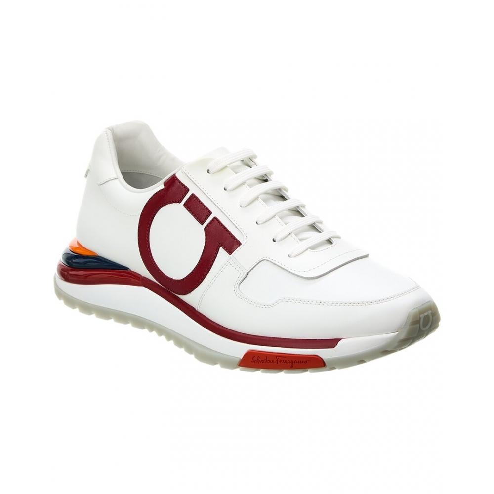 

Salvatore Ferragamo Ferragamo Leather Suede Sneaker red