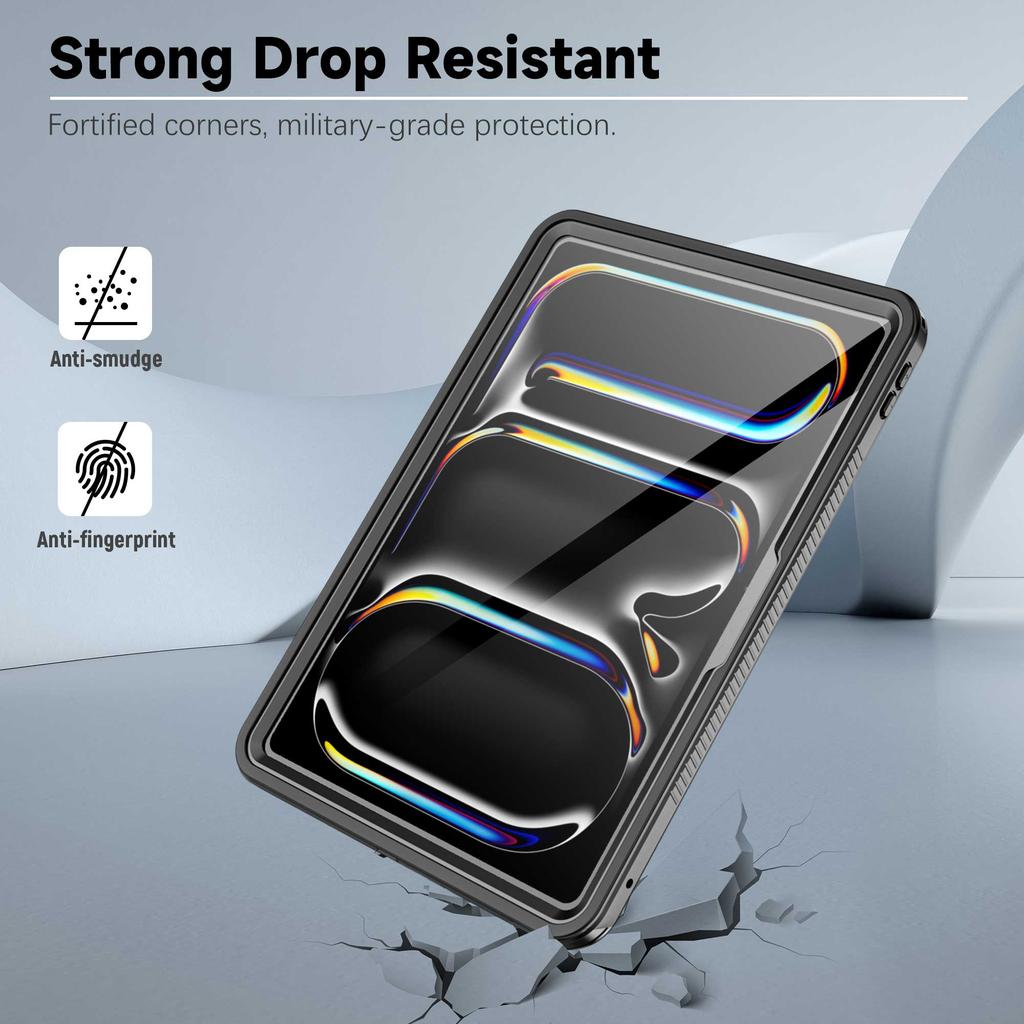 For iPad Pro 11 (2024) PC+PET+TPU Tablet Case IP68 Waterproof Anti-Drop Shell