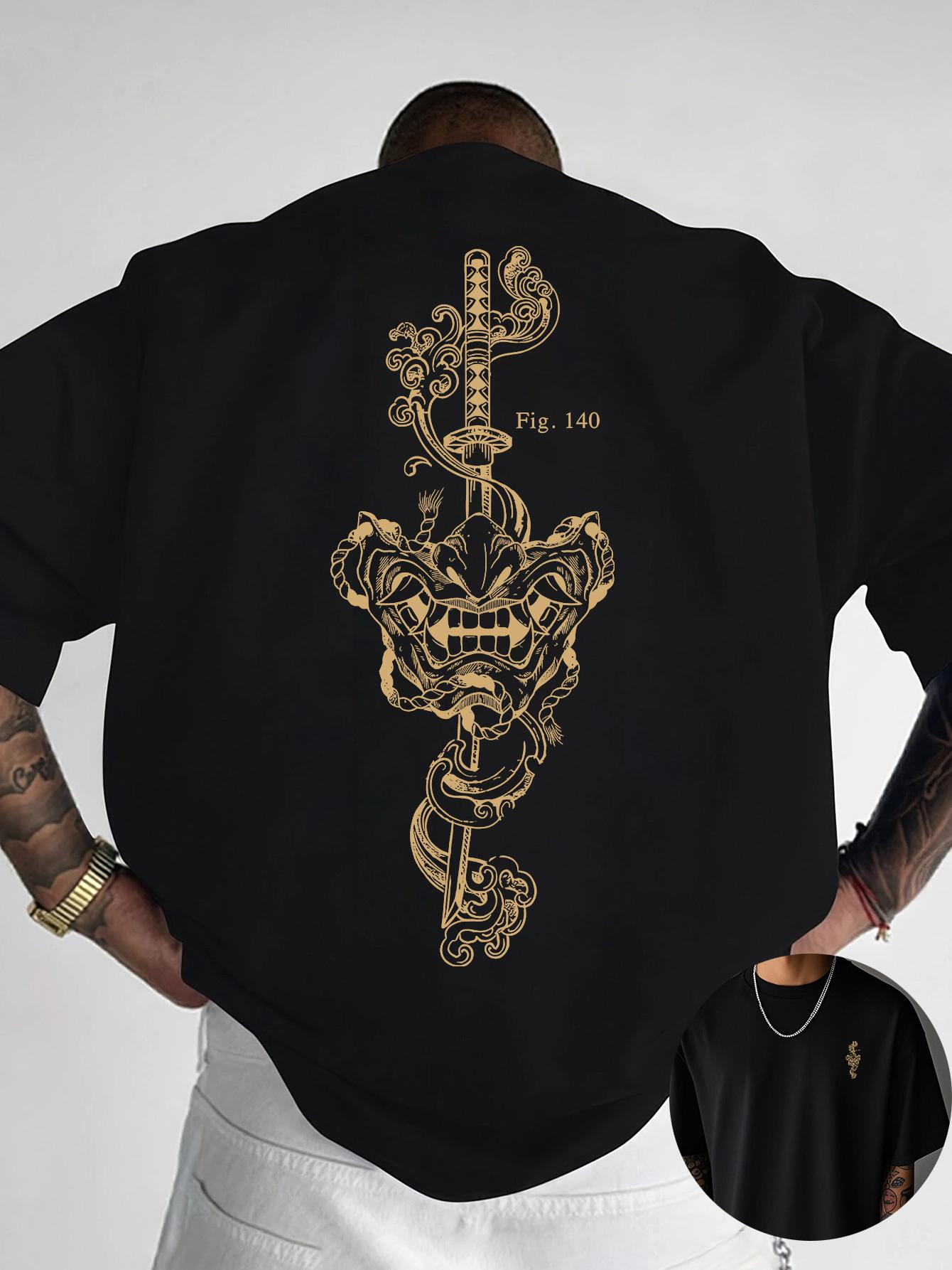 

Summer Mens Y2K Style Casual Daily Wear 100 Cotton Fashionable Retro Printed Shortsleeved Roundneck Tshirt 3XL