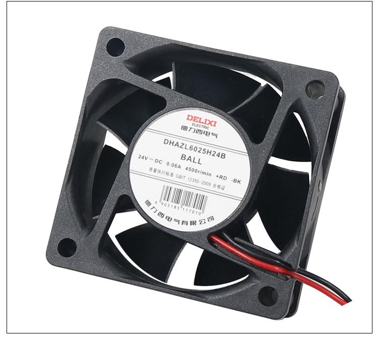 Delixi 24V DC Axial Cooling Fan for Electrical Cabinets, 60x60x25mm