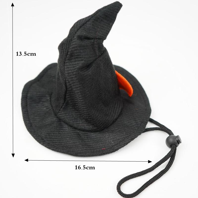 Halloween Pet Dog Hats Adjustable Cute Pet Witch Hat Cosplay Witch Hat With Pumpkin Ornaments Halloween Pet Festival Costume