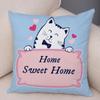 Home Decor Car Sofa Cushion Cover Colorful Pet Cat Pattern Print Square Pillowcase
