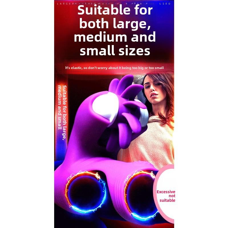 Upgrade Rotating Magic Tongue Ring II Triple Cum Locking Vibrating Ring Erotic Ring Adult Sex Products