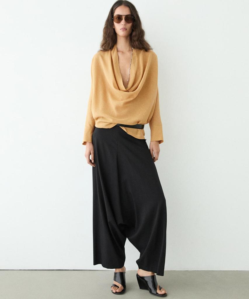 Masimodutti Fluid Drape Neck Blouse
