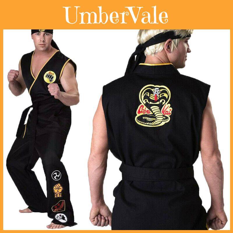 Authentic Cobra Kai The Karate Kid Saga Halloween Cosplay Costumes Taekwondo Party Set