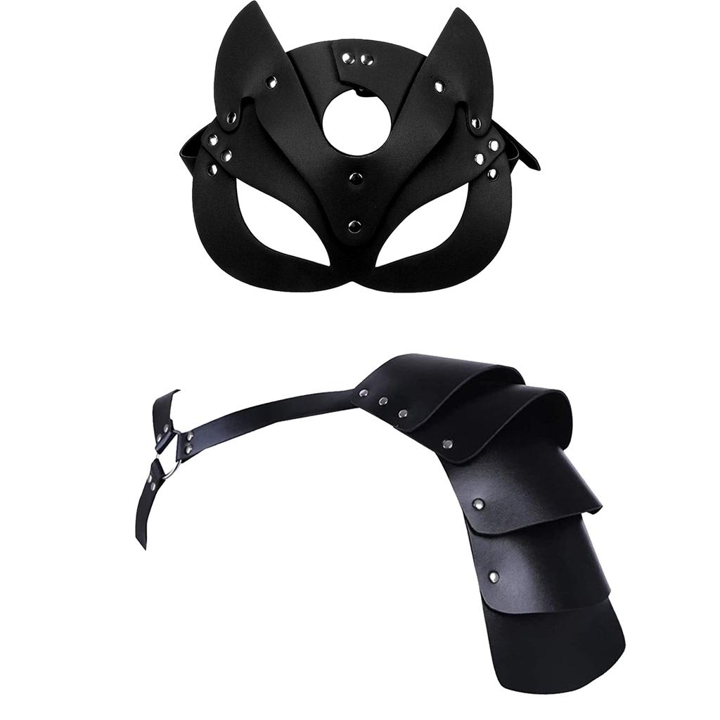 Faux Leathers Warrior Double Shoulder Armors Body Chest Harness Cosplay Costumes