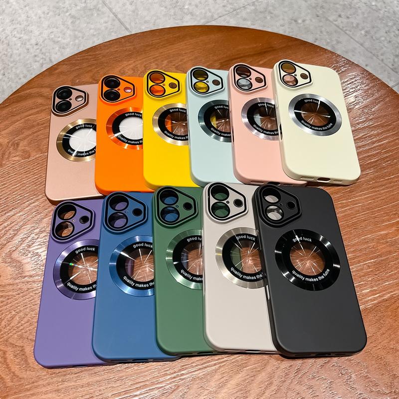 

Роскошный тонкий матовый жесткий магнитный чехол из поликарбоната для iPhone 16 Pro 15 14 Plus 13 12 Pro Max 11 Защитное стекло для объектива Ультратонкий чехол iPhone 16 чёрный