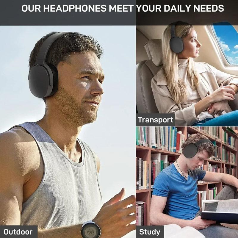 Wireless Headphones BT 5.1 Over Ear HiFi Stereo Headset True Wireless Sports Earphones Noise Cancelling Gaming Headphones
