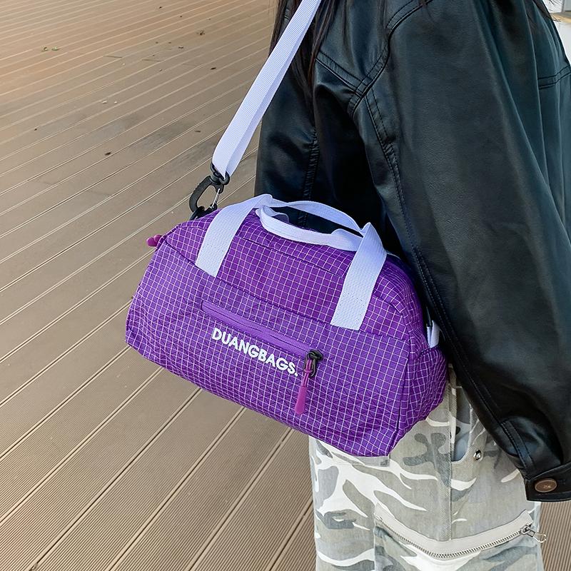 Plaid Student Shoulder Bag Travel Lightweight Large Capacity Crossbody Bag