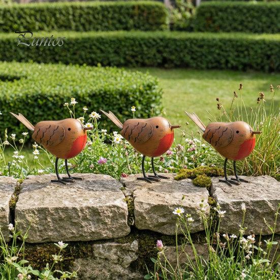Decorative Bird Sculptures for Bedroom Rustic Metal Birds Decoration, Outdoor Garden Statue Ornaments, Unique Statues Birthday Gifts Distressed