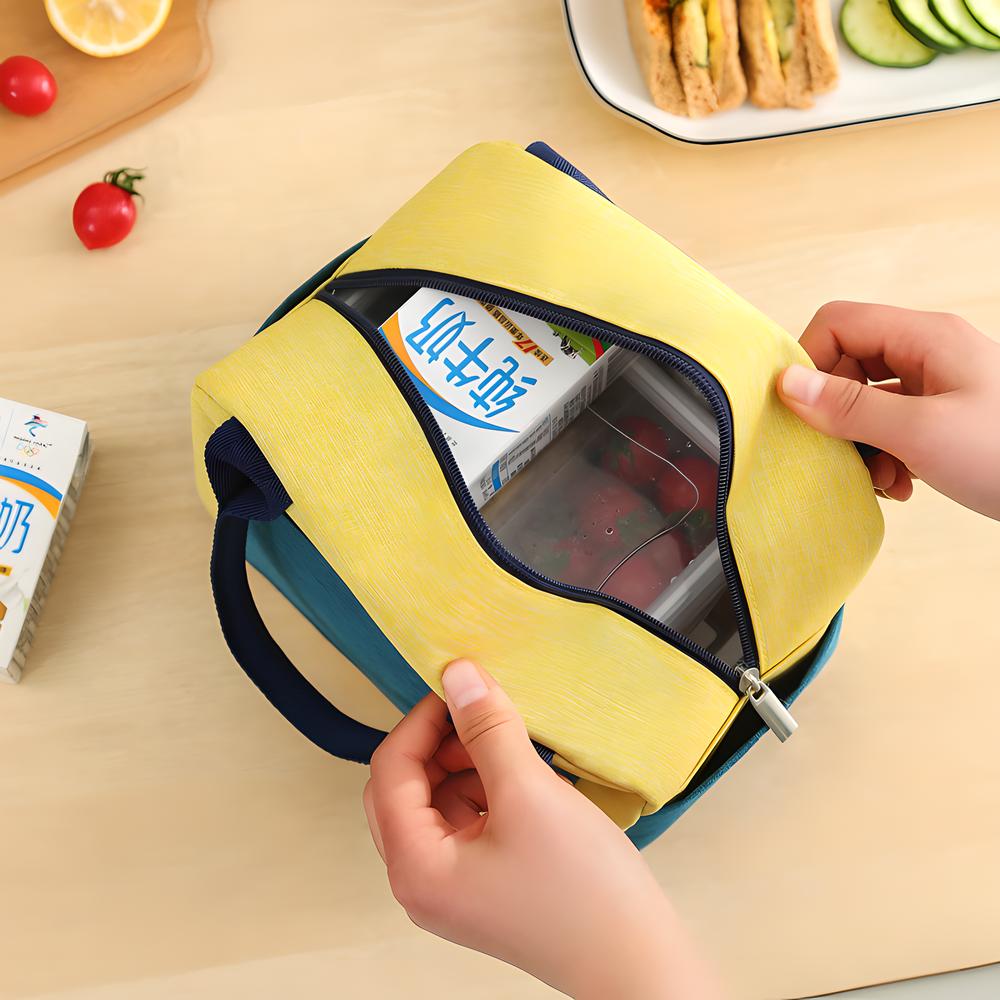 Portable Bento Bag Commute Office School Outdoor Picnic Thermal Insulated Food Sandwich Storage Handbag Easy Clean Lunch Bag