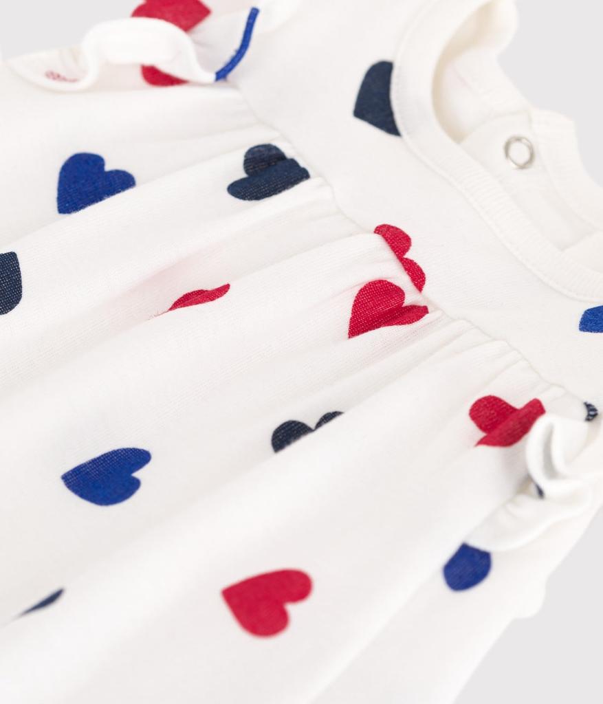 Šaty A0CH1 6 měsíců 67cm [Petit Bateau] Jednodílné Off-white/Multicolor