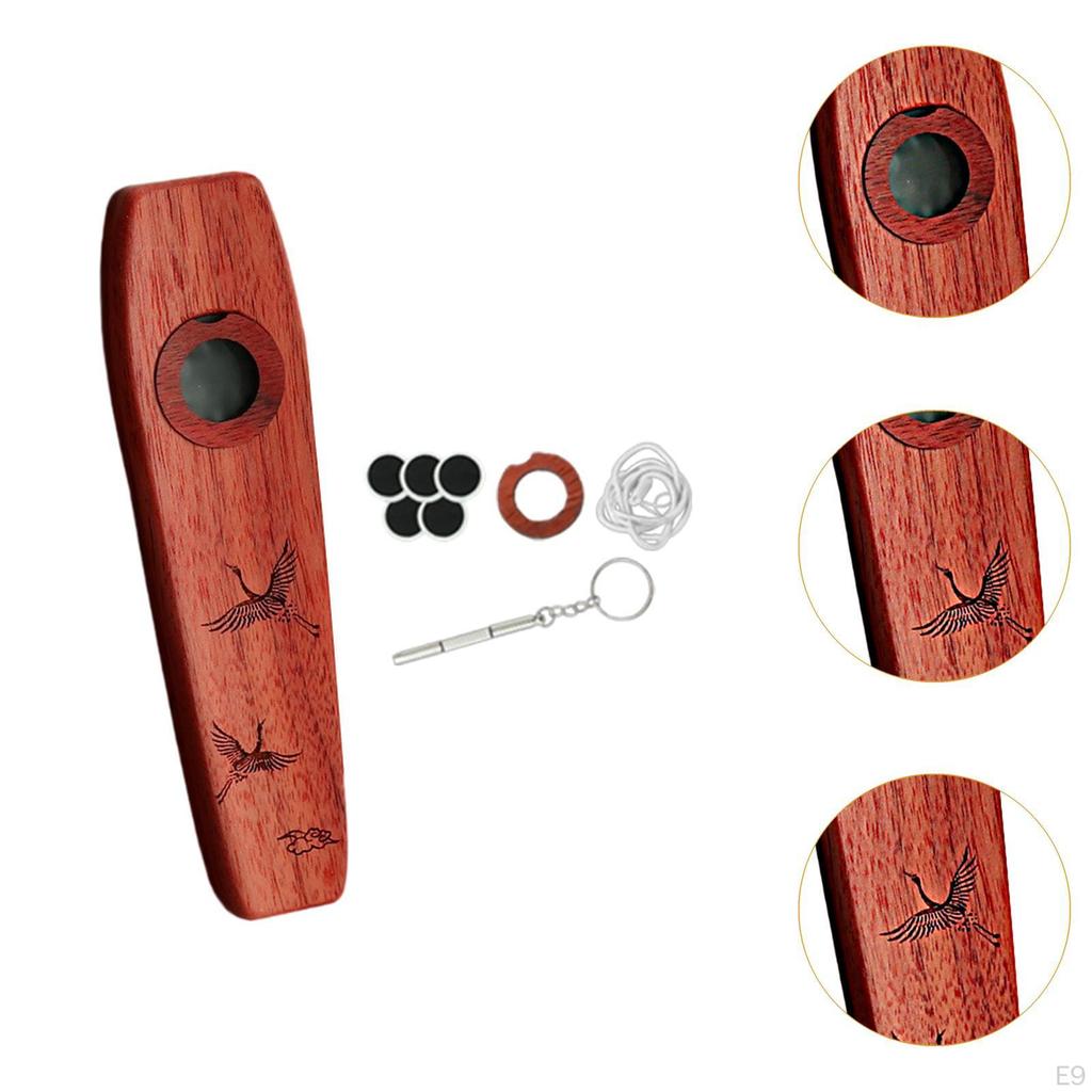 Kazoo Flute Crafted From Wood with Accessories for Outdoor Celebrations