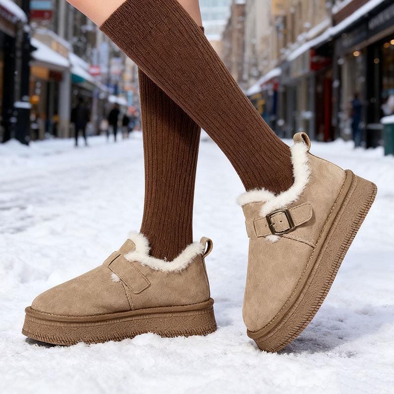 Plüsch warme bequeme dicksohlige Freizeitschuhe Schneestiefel Damen Winter neu plüschverdickte flauschige Schuhe Damen