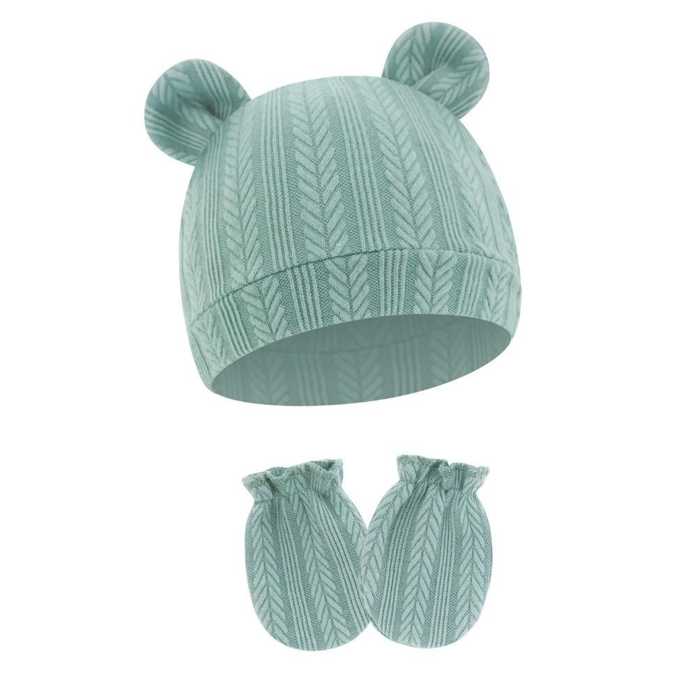 Knitted Bear Ear Earflap Hat Ear Protection Baby Hat Glove Set Fashion Children's Winter Hat  Girls