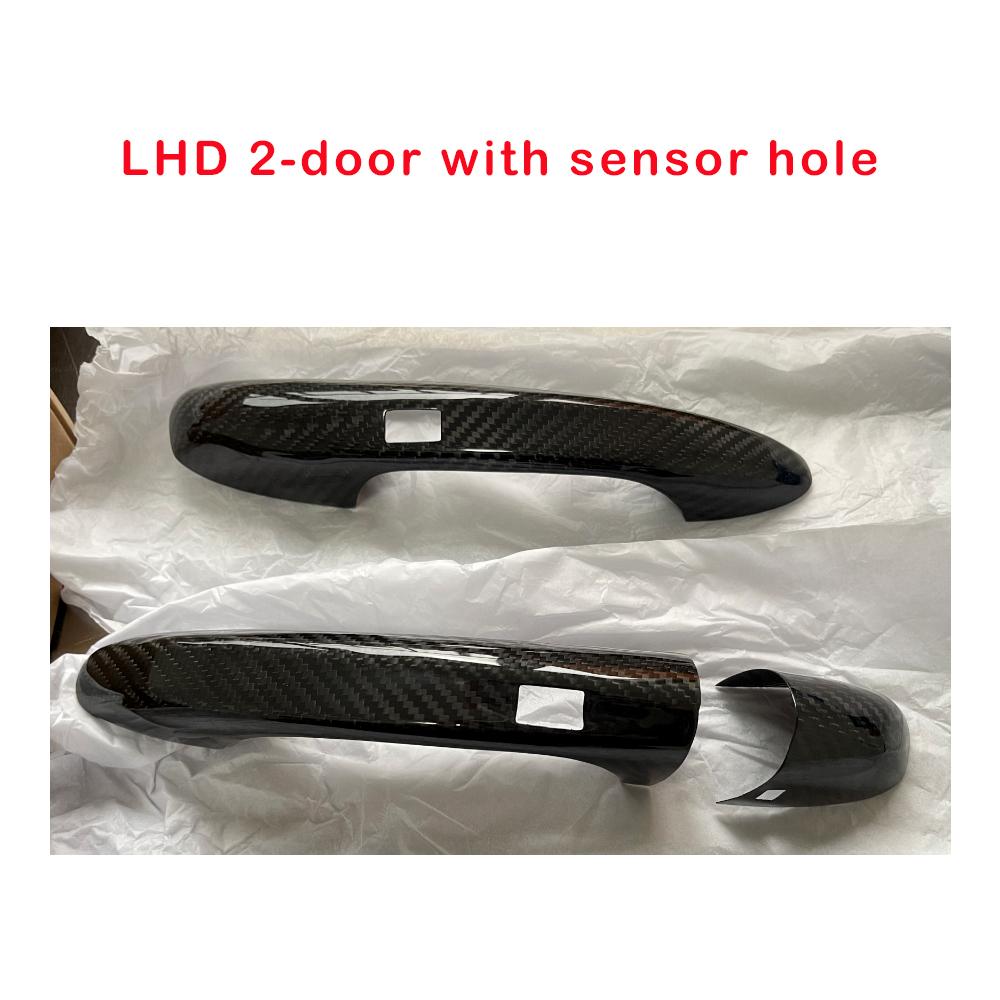 2015+ For Mercedes Benz C-Class W205 AMG GT 2 Door Real Carbon Fiber Add On Style Exterior Door Handle Cover LHD/RHD 3 PCS/Set LHD 2D 2 hole