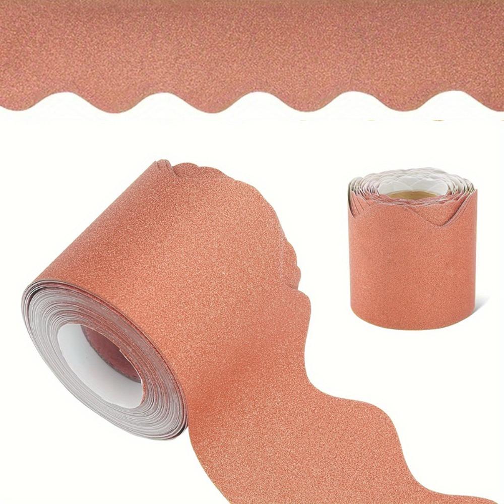 

Colored Wavy Edge Paper Black Board Decorative Stickers for Classroom Bulletin Board Home Party коричневий