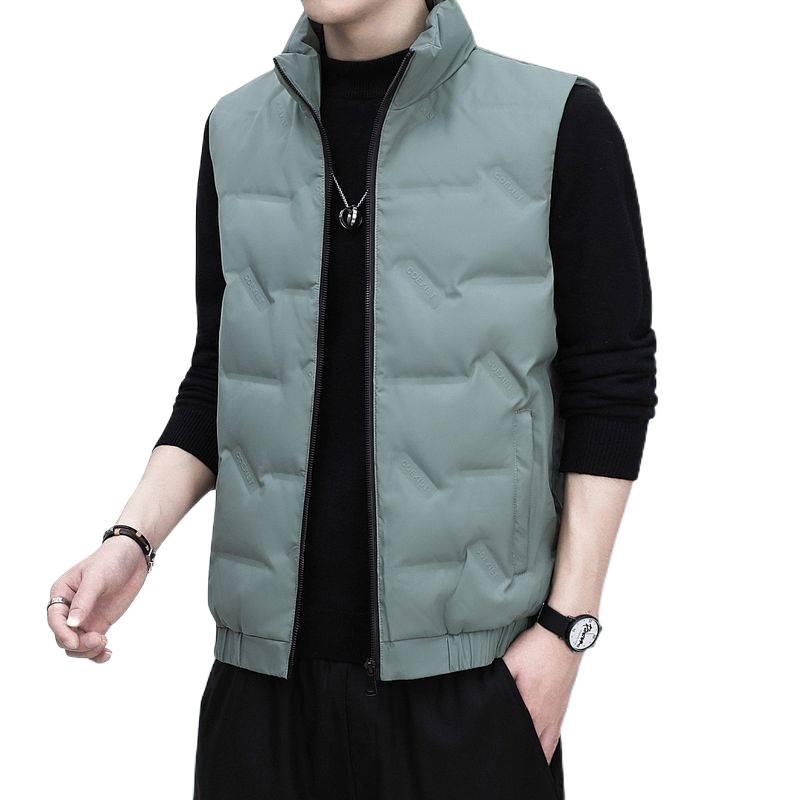 Men's 80% Down Vest - Autumn/Winter 2025, Loose Fit, Stand Collar, Sleeveless Casual Jacket