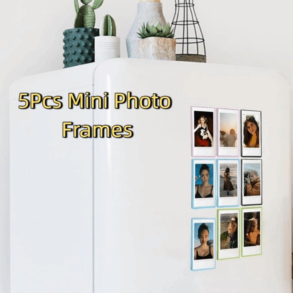 5 Stück Plastik Magnetische Fotorahmen 3-Zoll Foto Tasche Foto Beutel Kühlschrankmagnet Wanddisplay