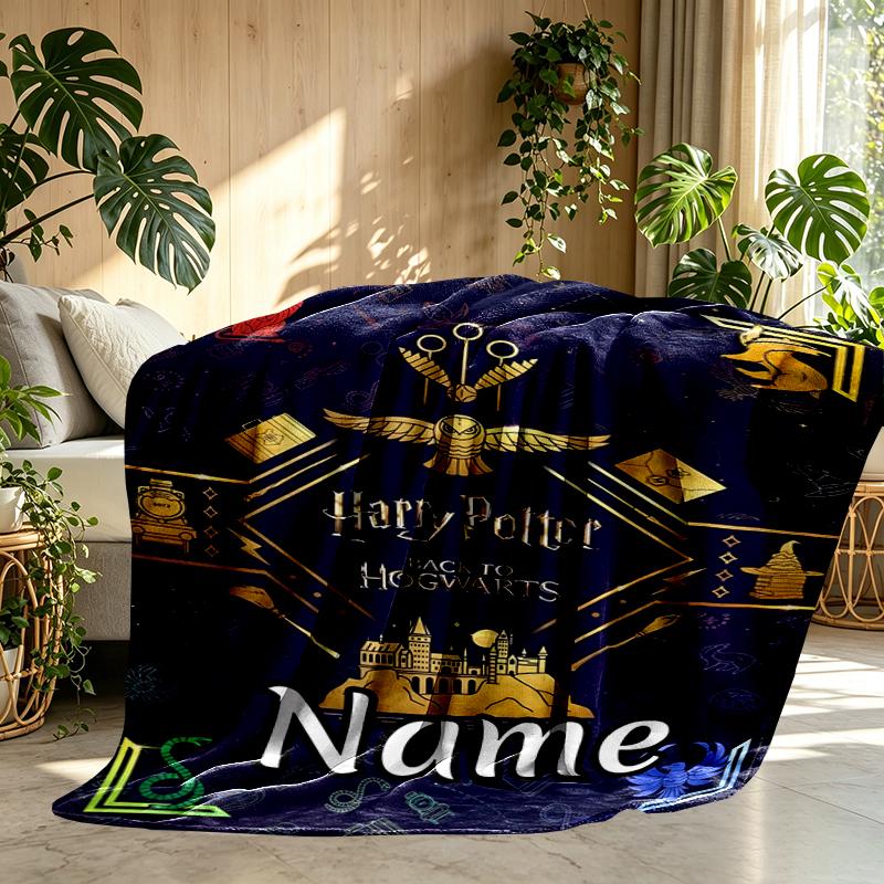 Custom Name Personalized movie Potter Print Blankets, Home Decor, Bedroom, Sofa, Camping, Couch, Gifts for Birthday Christmas