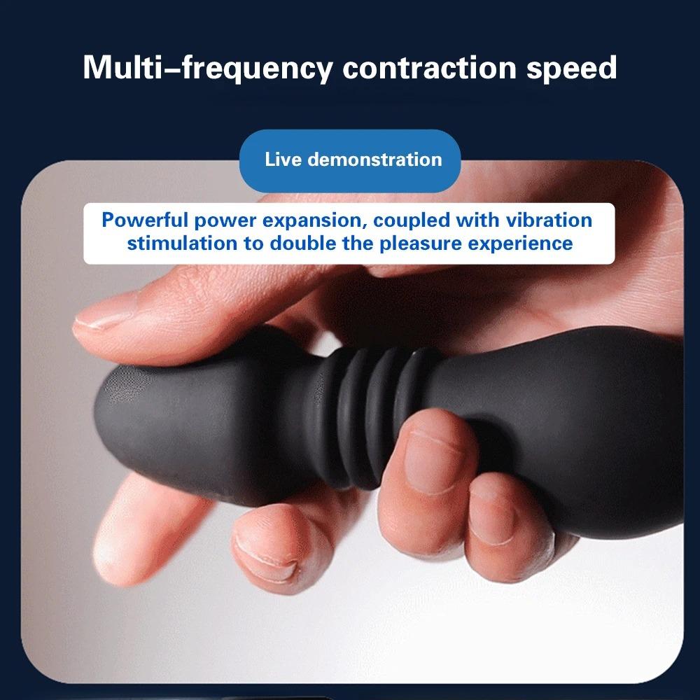 Teleskopické anální vibrátory bezdrátové tlačné dildo anální kolík vibrátory mužský masér prostaty anální masturbátor sexuální hračky pro muže