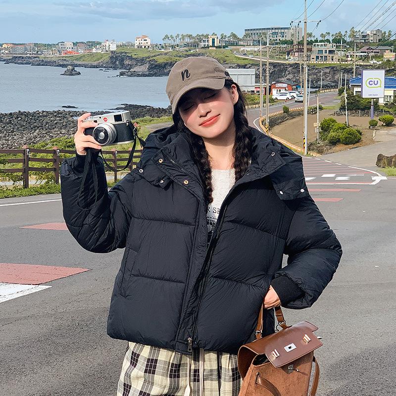 

Новая женская зимняя короткая хлопковая куртка, корейская версия свободного маленького толстого хлопкового пальто-хлеба. XL