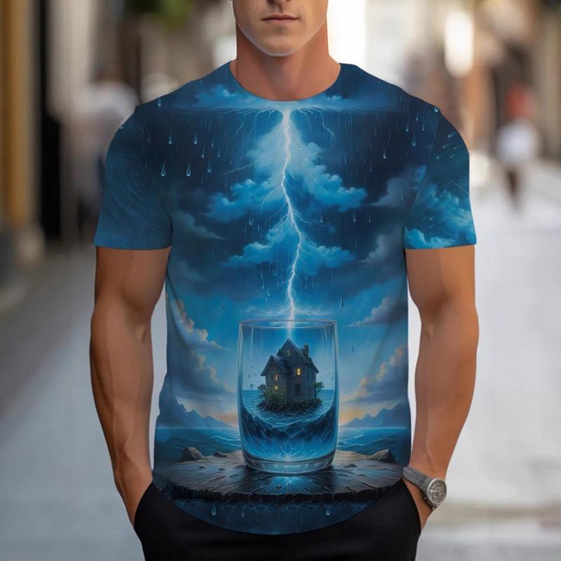 2025 Creative Brilliance 3D T-shirt Digital Printing Men's Short Sleeve Animal Printing