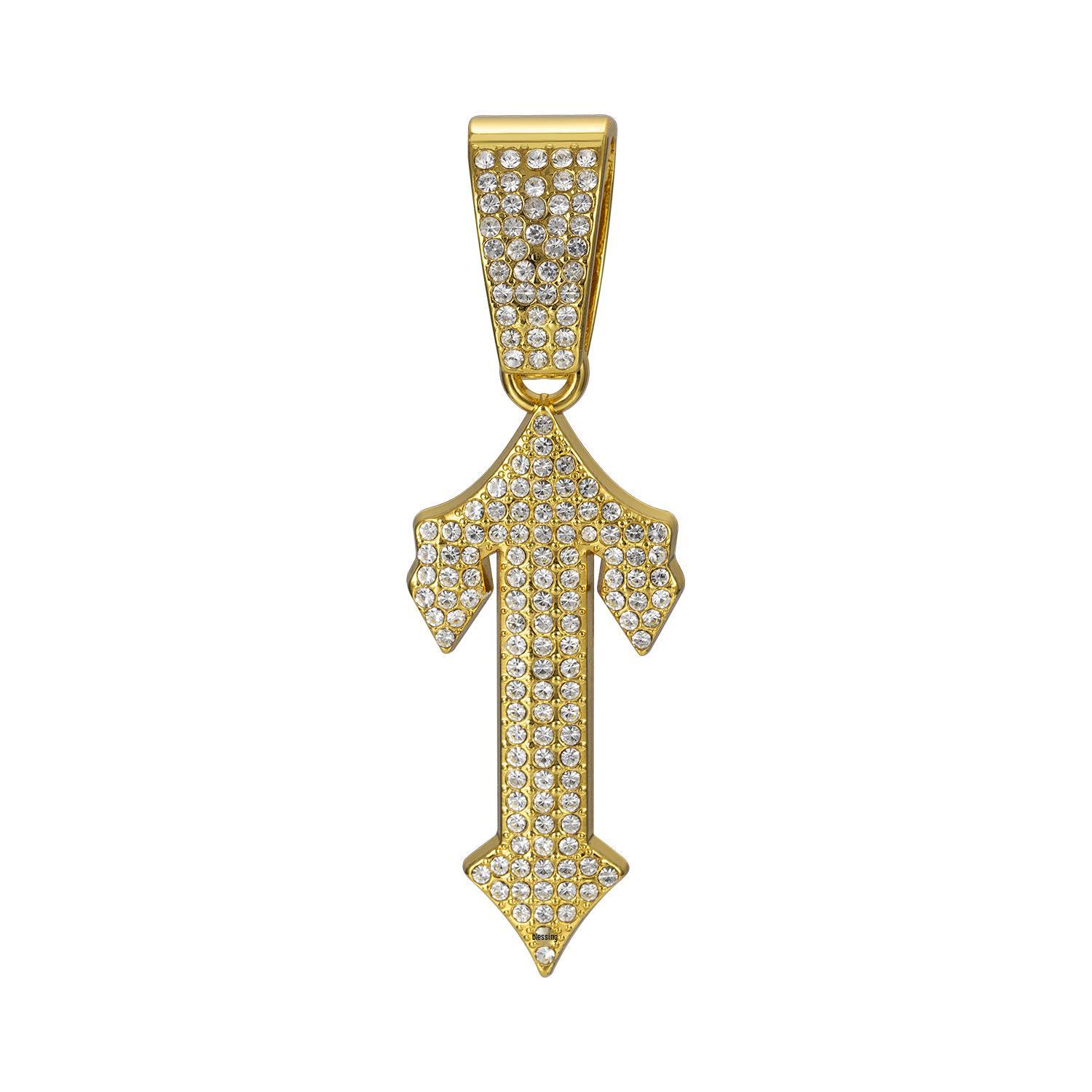 Европейско-американский хип-хоп стиль кубинское ожерелье с большим мечом сплав кулон с бриллиантами трендовые мужские украшения