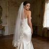 Romance Bridal Veils with Lace Flower Trim and Metal Hair Comb for Wedding Ceremony and Special Event Bride Headpiece