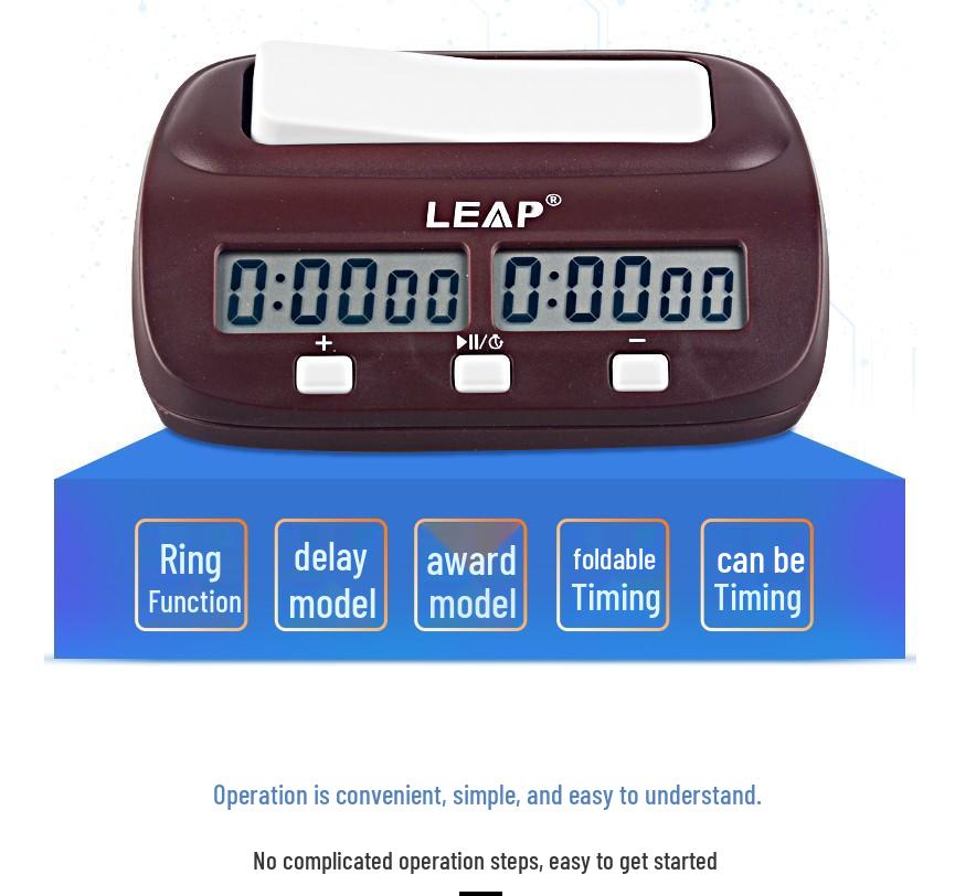 Tianfu 9907S Zegar szachowy na zawody Xiangqi - Czarny zegar odmierzający czas z funkcjami do przodu i do tyłu