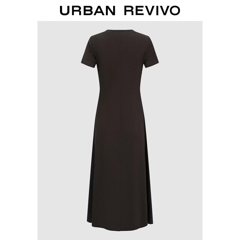 UR Damen Sommer 2026 Kurzarm Texturiertes Figurbetontes Langes Kleid UWH760060
