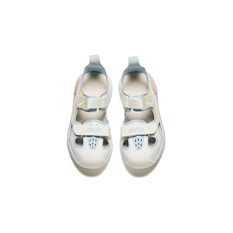 Anta Antiskid Wear Resistant Lightweight Breathable Childrens Sandals Kids Sandals Blue White 322426908-2