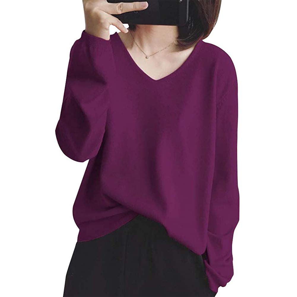 

Mitigo knit long sleeve solid top in 10 and flattering for spring and and perfect for the V-neck colors. Soft, lightweight, slimming, fall. Classic, фіолетовий