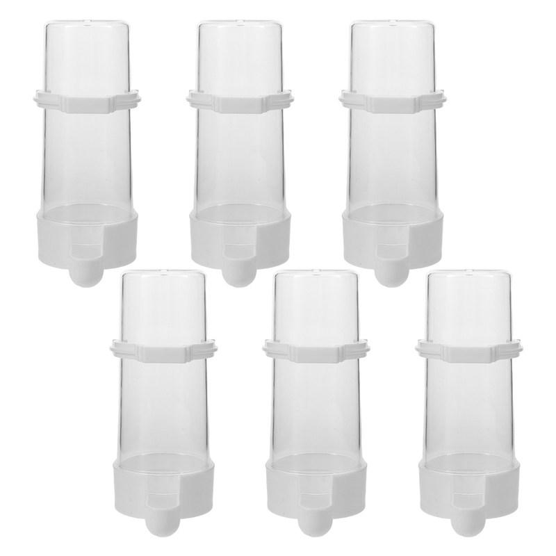 5Pcs Automatic Bird Water Feeder 180Ml Sturdy Base Transparent Water Level Display No Spill Design for Small Birds Parrot Cage