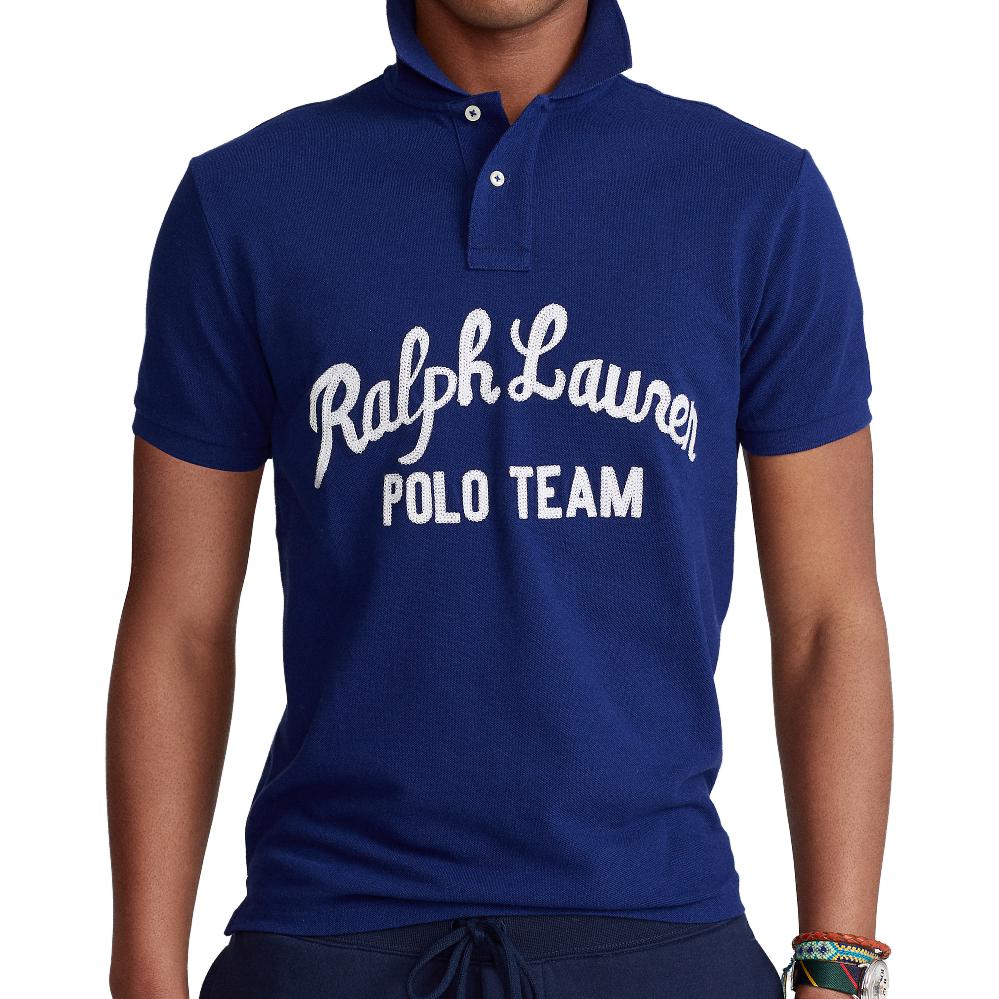 Polo Ralph Lauren SS23 Letter Embroidery Slim Fit Short Sleeve Polo Shirt Men Polo Shirts Navy-Blue 710835793-001