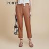 PORTS Women's Chestnut Brown Slit-Hem Skinny Pants