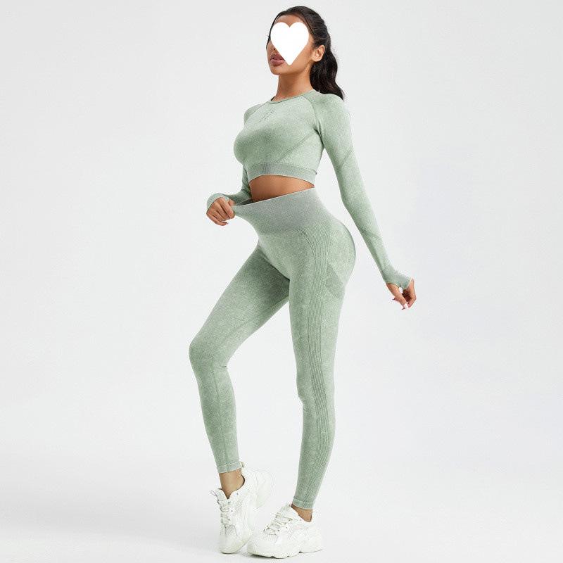 Set Sportvarslavil Slimming cu Talie Înaltă - Mânecă Lungă, Ascunde Imperfecțiunile, Accentuează Formele, Stil European-American, Ținută Fitness.