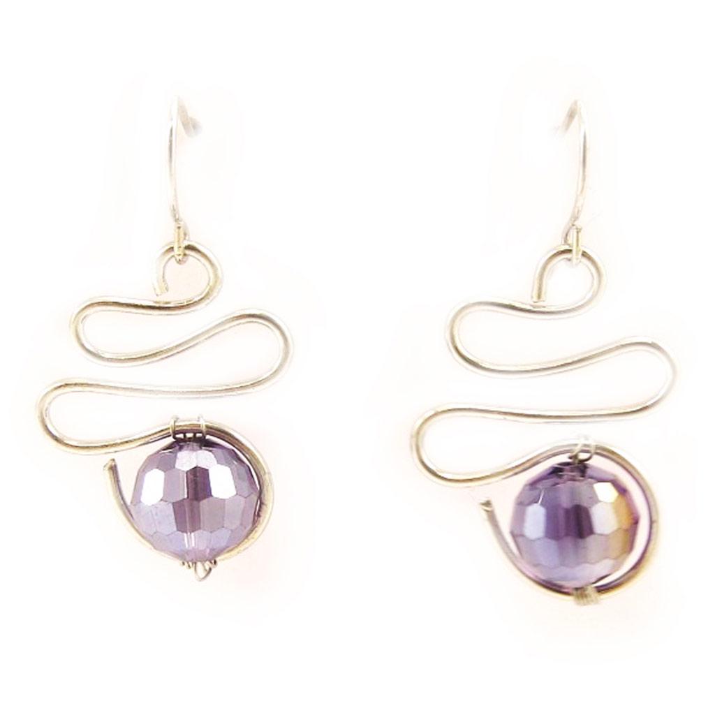 Les Trésors De Lily [L5100] - Designer Earrings 'Scarlett' Purple