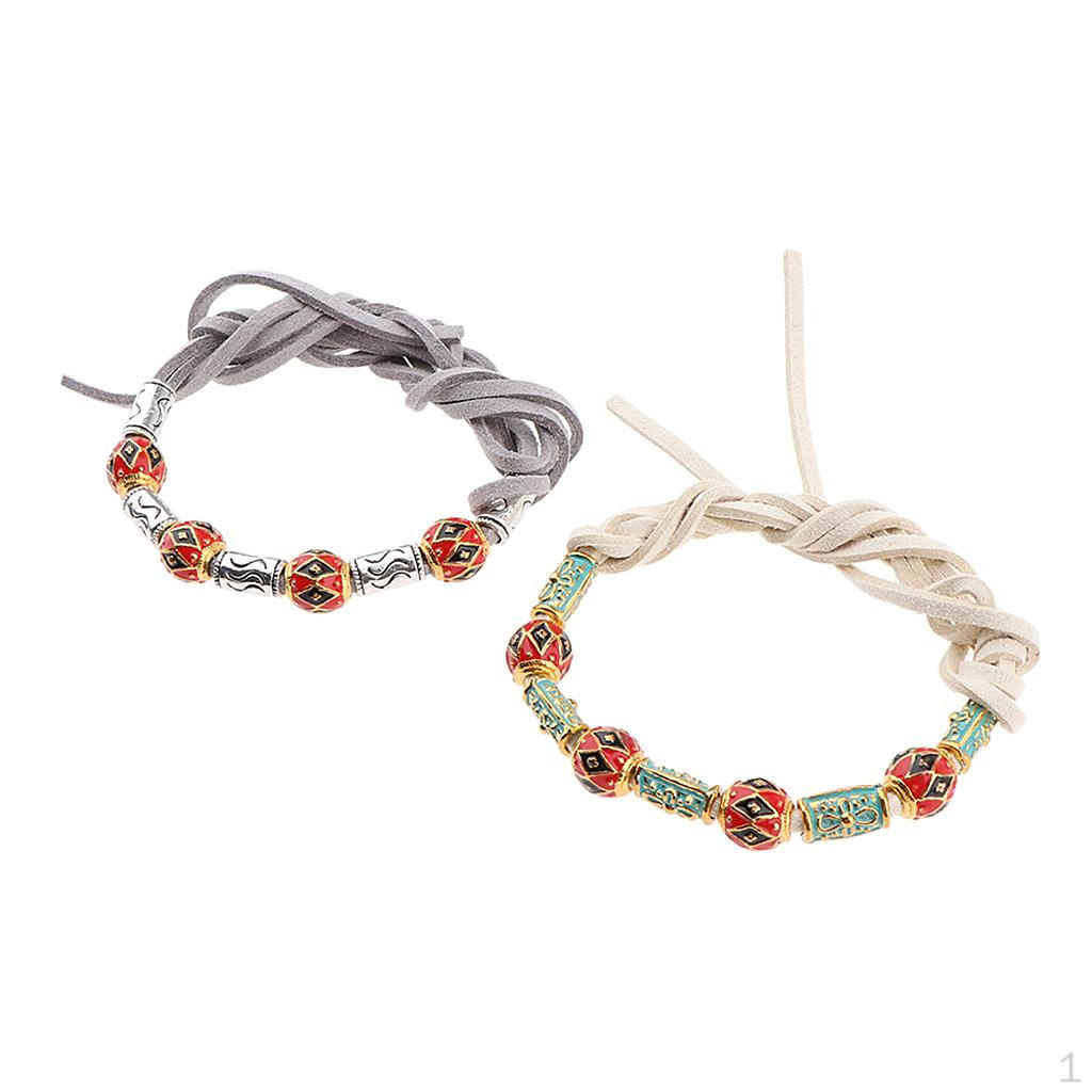 

2Pcs Hair Ties Spacer Beads s Rope Bracelet 01