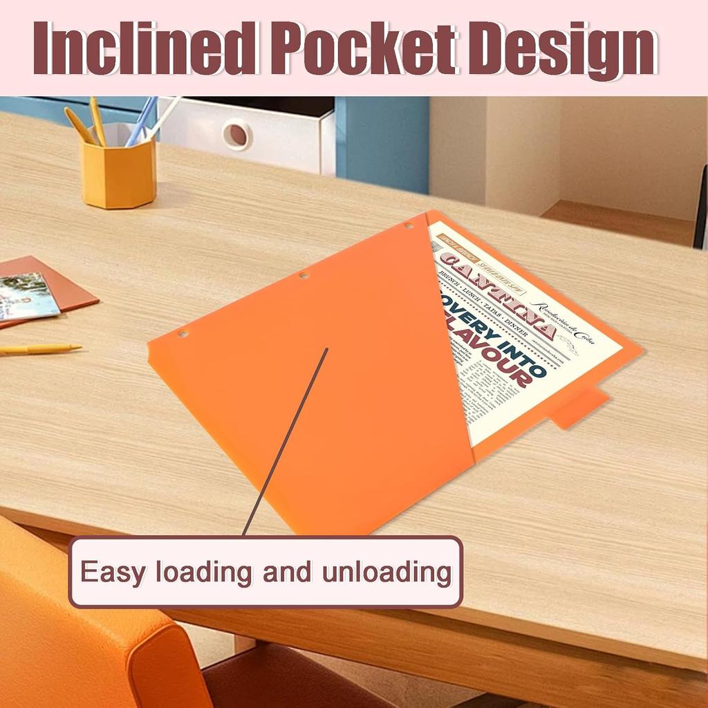 12 Count Plastic Binder Dividers with Pockets, 2 Pack of 6 Tab Multicolor Dividers for 3 Ring Binders, Big ertable Tabs, Works with Sheet Protectors