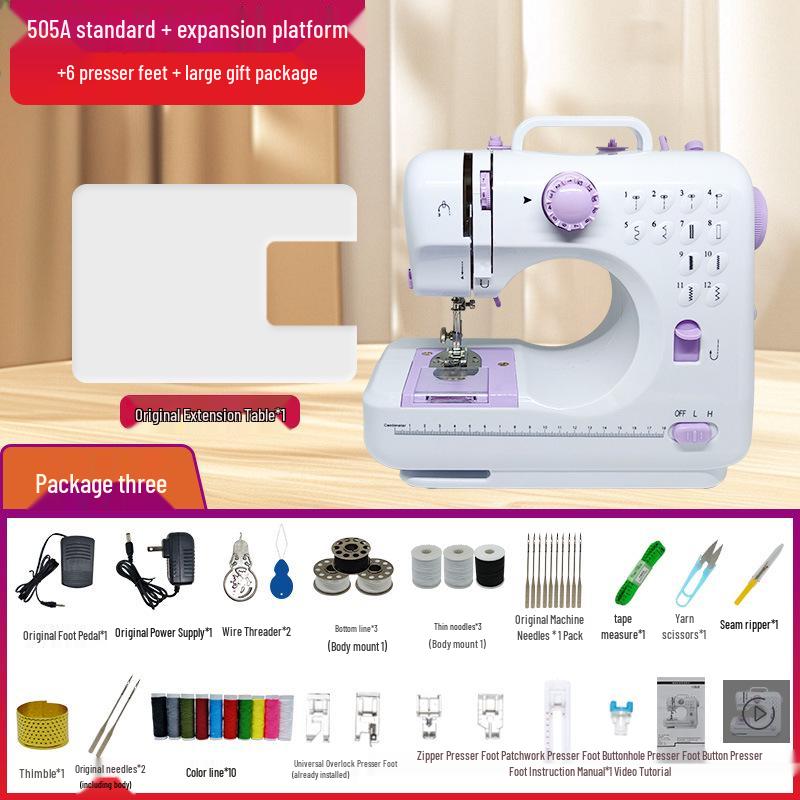 Upgraded 505A Mini Electric Sewing Machine with Overlock