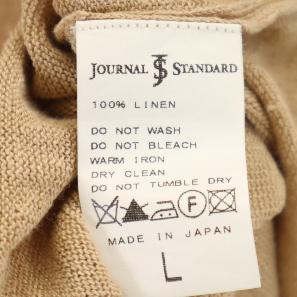 JOURNAL STANDARD Made In Japan Linen Short Sleeve Knit L Beige Men's Used