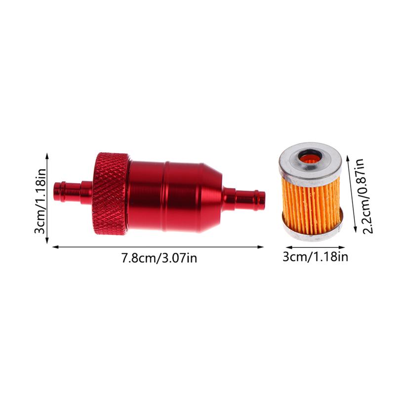 Universal Cnc Aluminium 8Mm Petrol Gas Fuel Filter Hose Element For Motorcycle Pit Dirt Bike Atv Quad Buggy Oil Gas Fuel Filter