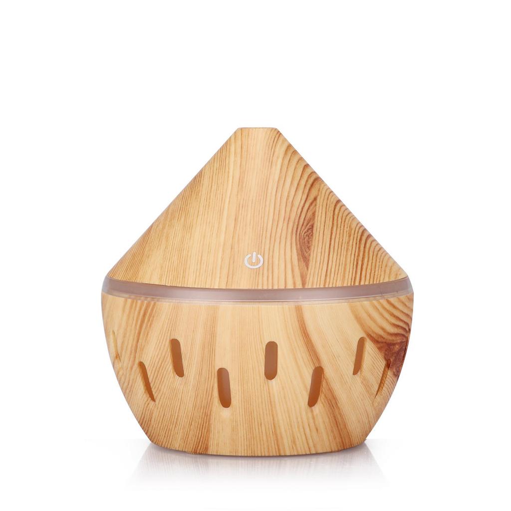 USB Wood Grain Mini Humidifier with Colorful Night Light