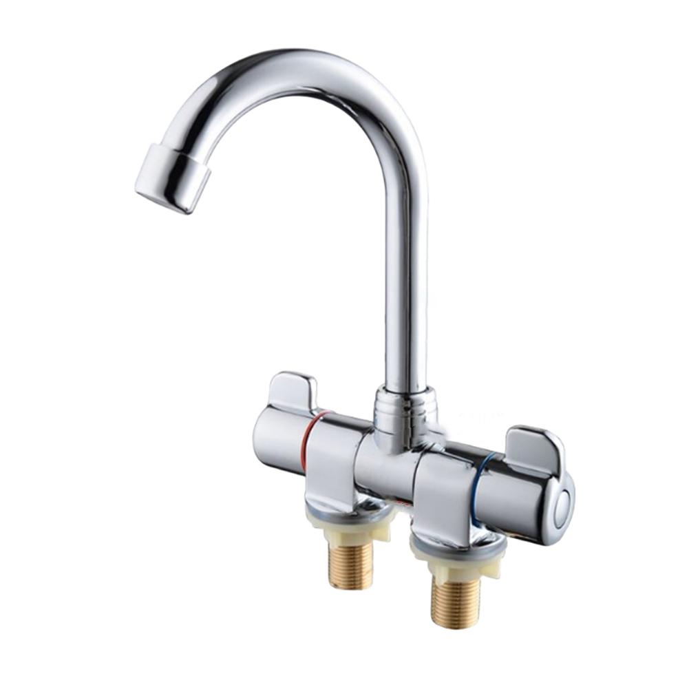 Chrome Sink Faucet 360 Rotating Faucet Long-lasting Brass Material Modern Kitchen Decor Robust Construction Faucet