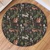 Plants and Animals Round Carpet Cartoon Image Floor Mat Cute Circular Mats Living Room Bedroom Home Pet Mats Home Decoration
